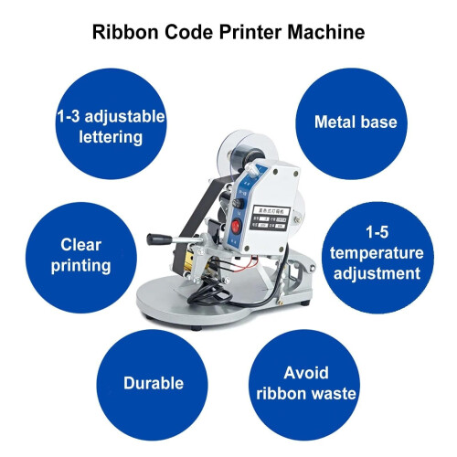 Hot Code Printer 220V Manual Thermal Ribbon Coder for Plastic Film and Flexible Packaging 1