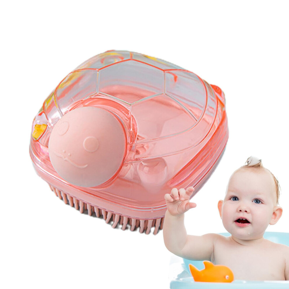 Silicone Bath Brush for Kids with Gentle Bristles, Fun Turtle Design and Builtin Gel Dispenser