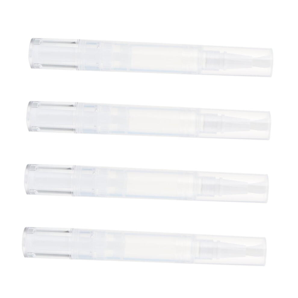 Cosmetic Container Set 4pcs Refillable Nail Oil Pen Lip Gloss Tubes Travel Leakproof Brush Applicator