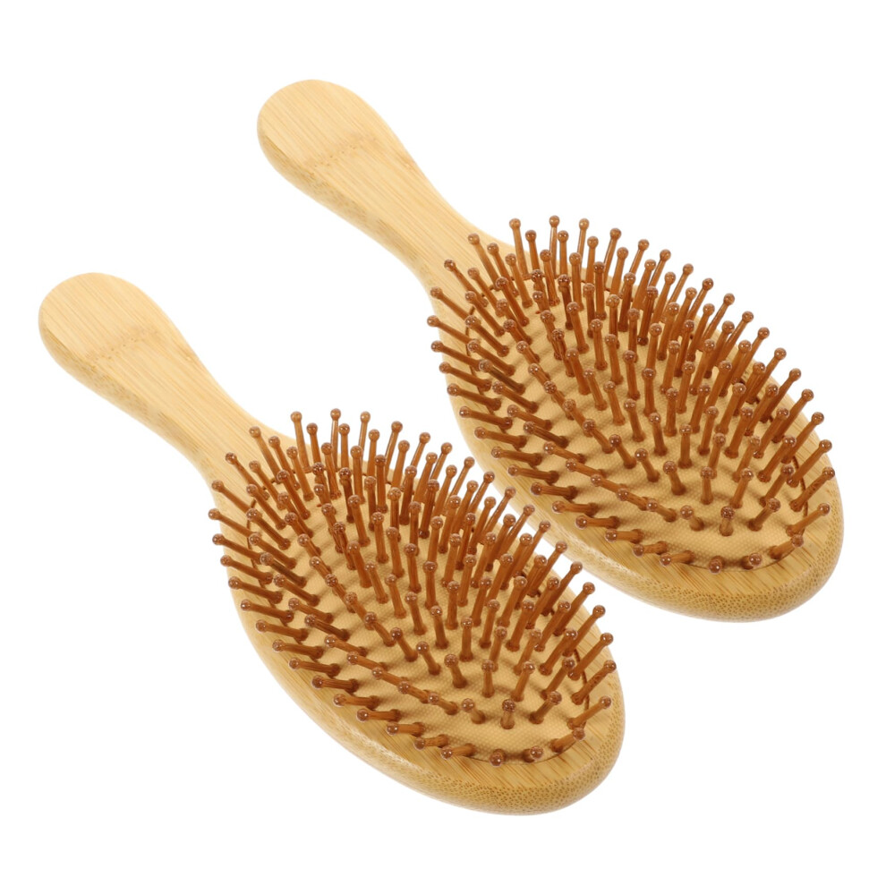 Unisex Wooden Hair Comb And Bamboo Hair Brush Set With Antistatic Bristles For Scalp Care And All Hair Types