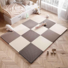 Gym Flooring Mats 2.5cm Thick Interlocking EVA Foam Tiles 60x60cm NonSlip Shock Absorbing for Home Gym Beige/Brown