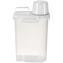 3L (4.35.6 Lb) Food Storage Container For Grains Pet Food Plastic Airtight Closure Measuring Lines Clear Design Handle