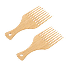 2pcs Bamboo Wide Tooth Comb for Curly Thick Wet Hair, Ergonomic Grip Detangling Design