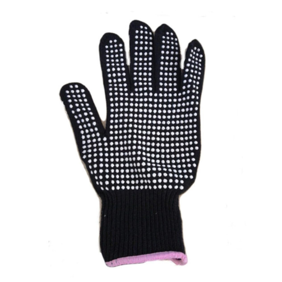 Black Heat Resistant Hair Styling Gloves For Curling Iron And Straightener With Heat Protection