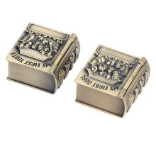 Tragbare Metall-Baby-Zahndose 4x4x2cm mit Gravurmuster