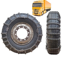 2pcs Snow Chains for Trucks 215/75R17.5 HeavyDuty Manganese Steel Enhanced Winter Traction