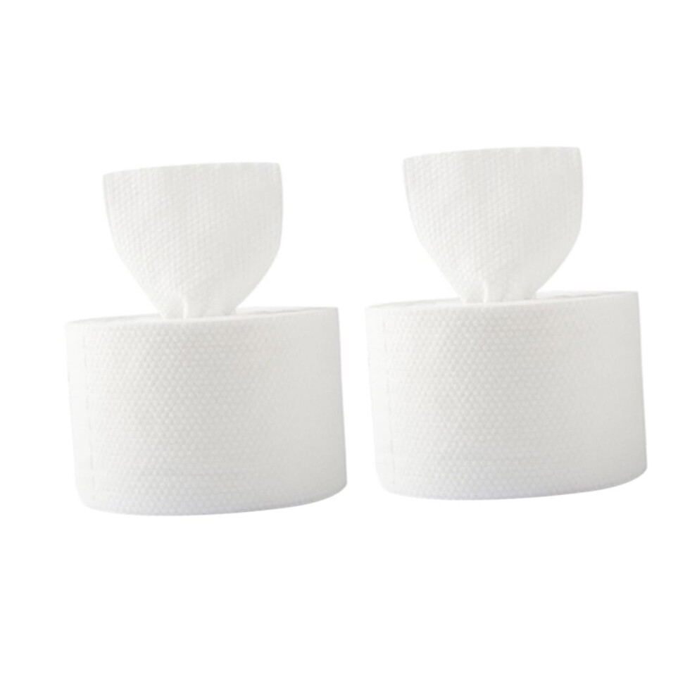 Cotton Face Towels 2 Rolls DualUse Dry Wet Disposable Wipes for Makeup Removal and Travel