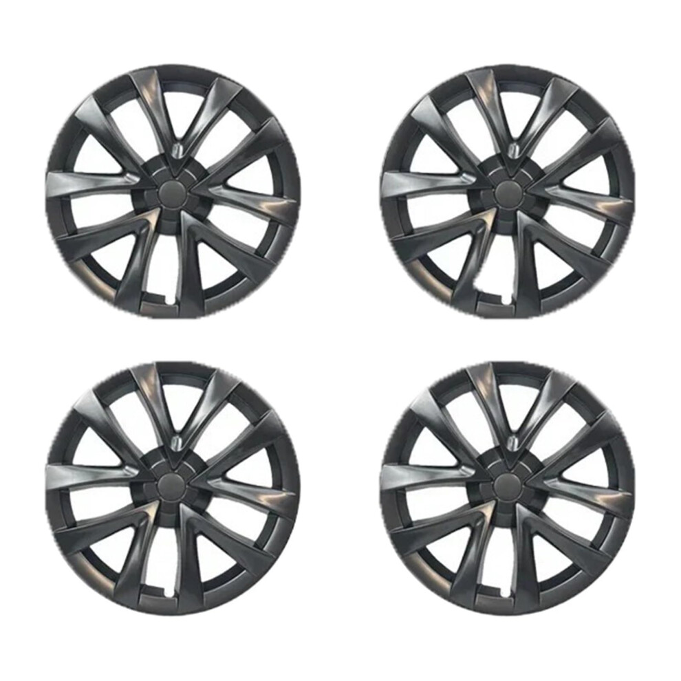 Hub Caps 18 Inch Wheel Covers Matte Gun Full Rim Scratch Protection For Tesla Model 3 20182023 Grey 9099447219008