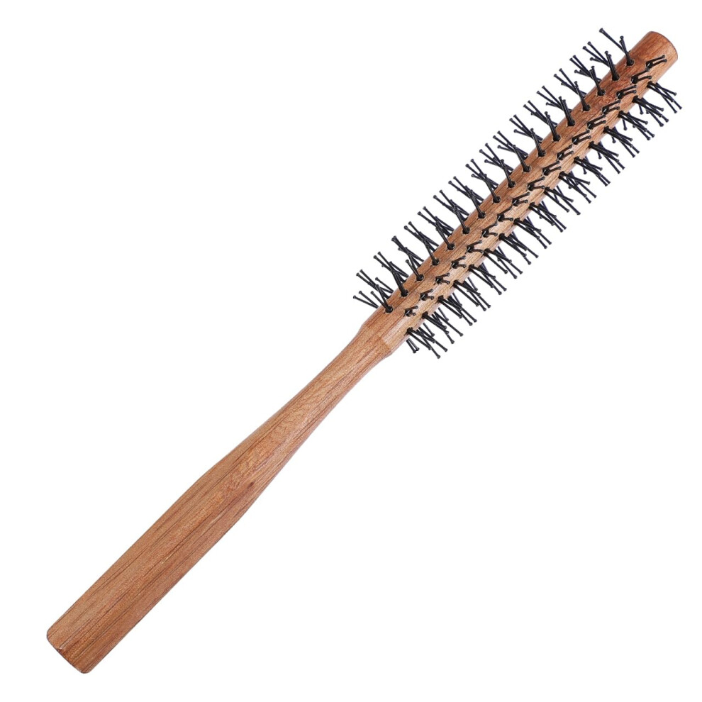 Wooden Hair Detangler Comb AntiStatic Cylinder Shape for Curly Hair and Barbershop Styling
