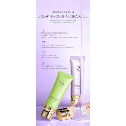 Face Primer with Wrinkle Blurring Effect, Hydrating Smooth Skin Makeup Base, Light Pink 1.6oz 2