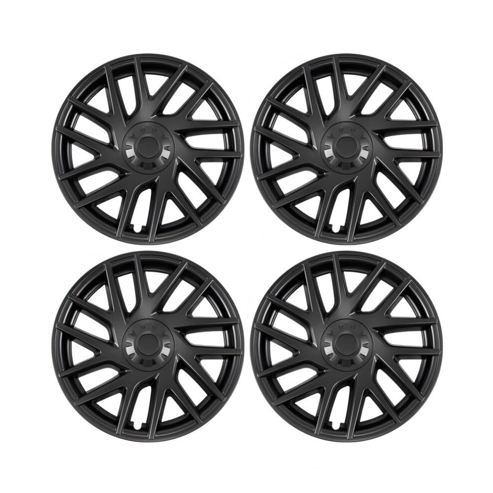 18 Inch Hubcaps Matte Abs Wheel Covers Full Set Protective Fit For Tesla Model 3 Highland Black 9099447219152