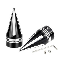 3.6 Inch Aluminum Motorcycle Front Axle Nut Covers Black Electroplated Protective Front Wheel Caps Set