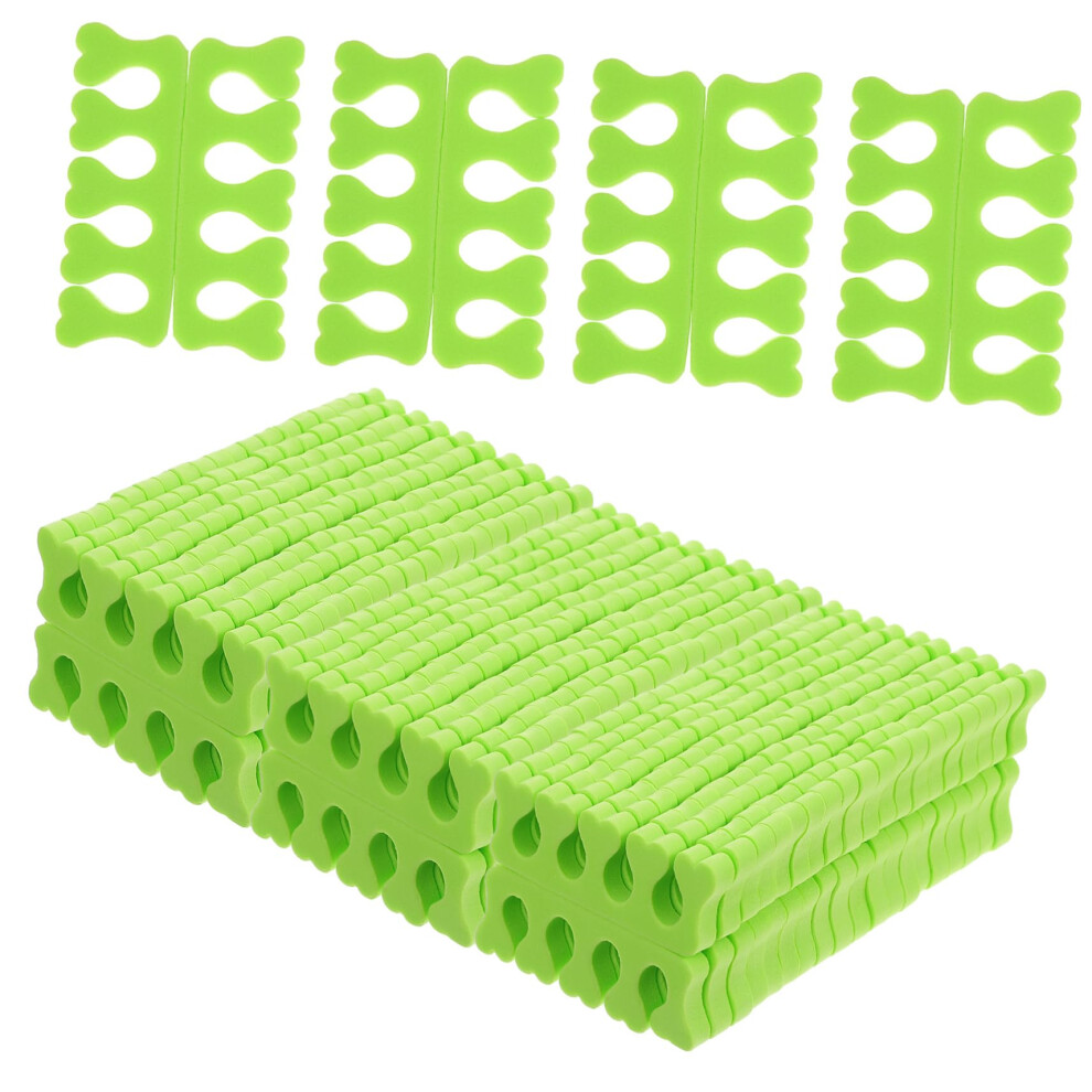 Green 100 Pairs Disposable Toe Separators Heartshaped Soft Sponge For Pedicure And Bunion Relief