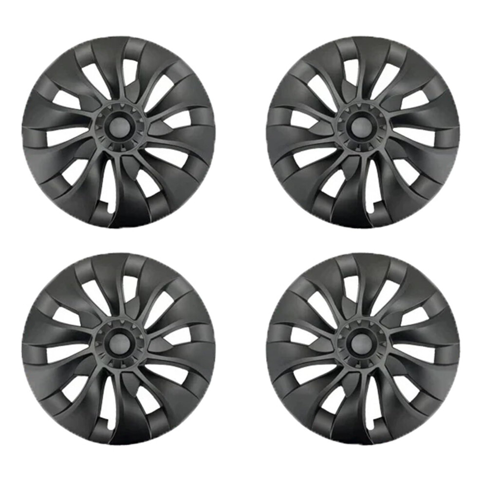 18 Inch Matte Wheel Covers For Tesla Model 3, ScratchâResistant Easy SnapâOn Upgrade 2018Â2023 Black 9099447220103