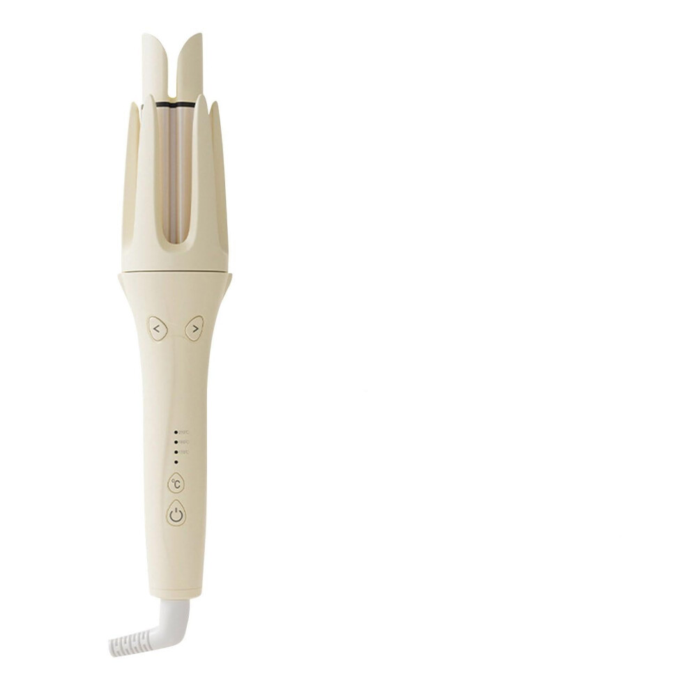 Yellow Automatic Hair Curler With Antitangle Rotating Curling Iron, Fast Heating Adjustable Temperature