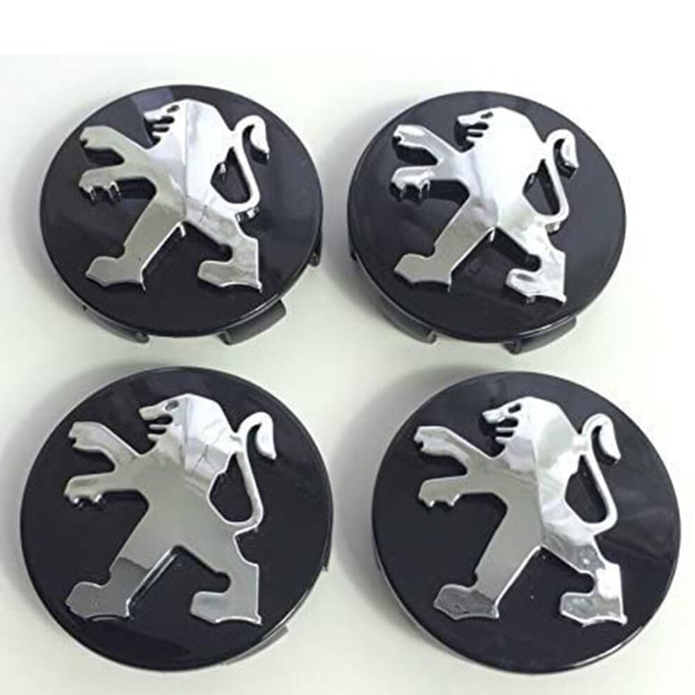 4 Pcs 60Mm Wheel Center Caps Set For Peugeot, Easy Snap Installation, Durable Hub Protection, Fits 106 107 206 207 306 307 506 507 108 208 9099447220493