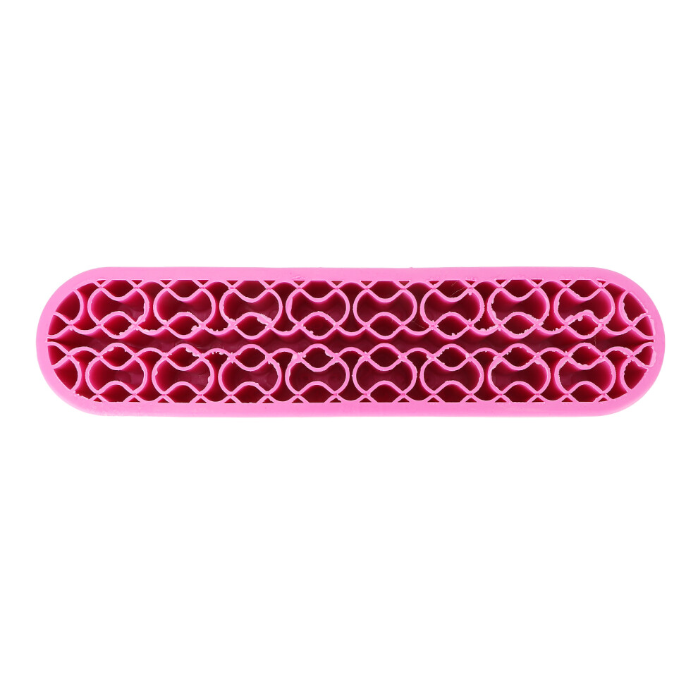 Red Large Capacity Silicone Makeup Brush Holder, Rose Multi-Compartment