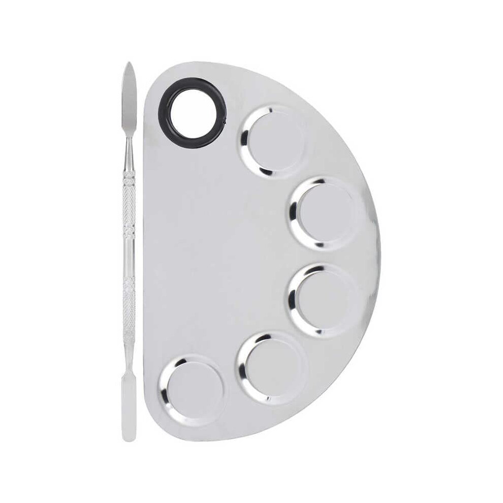 Makeup Mixing Palette with Dual Head Spatula, Stainless Steel for Foundation and Lipstick