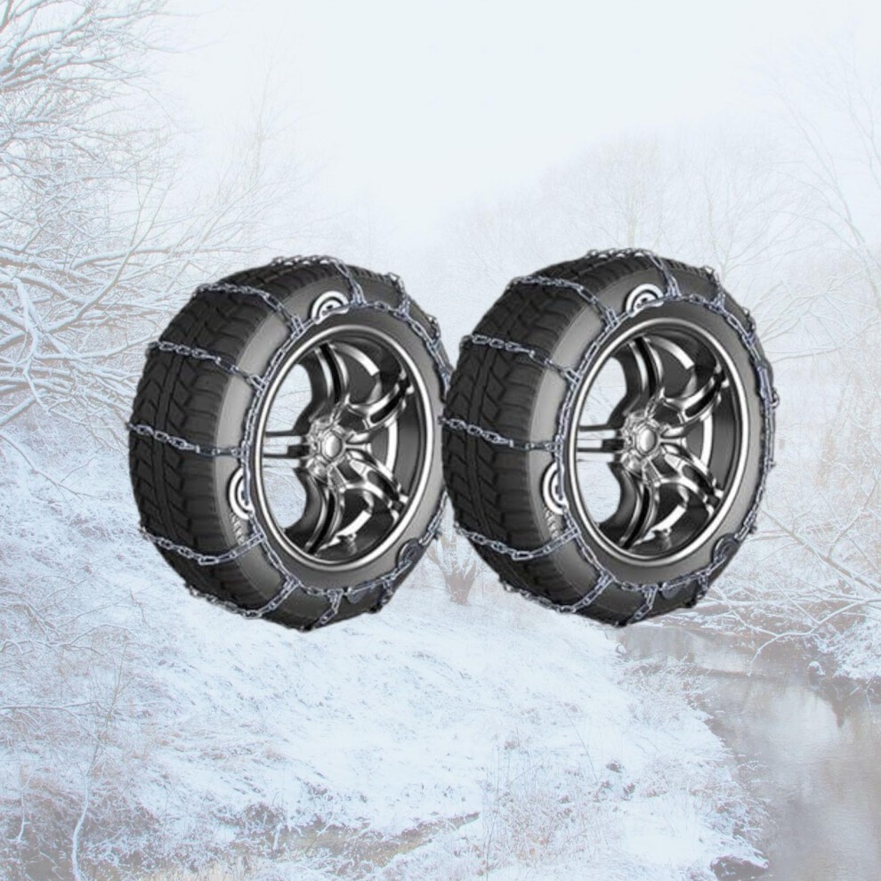 2Pcs Snow Chains For 275/65R17 Tires, Heavy Duty Manganese Steel, Enhanced Winter Traction 9099447221445