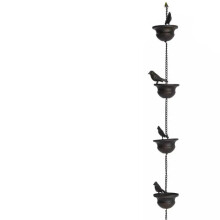 Metal Rain Chain 2.4m Decorative Garden Rain Chain with Cups and Adjustable Hooks for Outdoor Water Flow