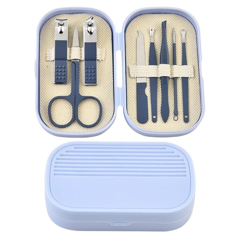 Manicure Set 8Piece Nail Clippers Kit Durable Metal Travel Grooming Tools with Case