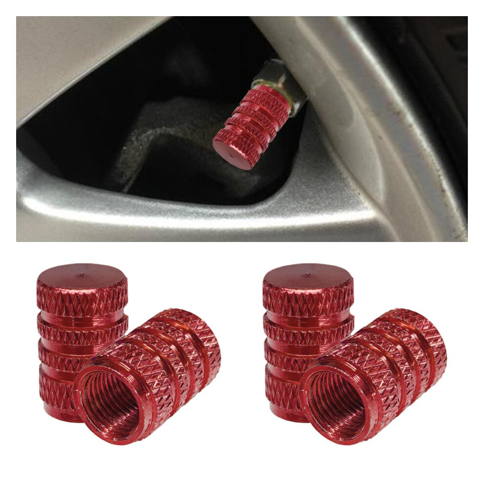 4Pcs Aluminum Tire Valve Stem Caps Dust Proof Corrosion Resistant Universal Fit For Cars Motorcycles Trucks Bikes Red 9099447221650