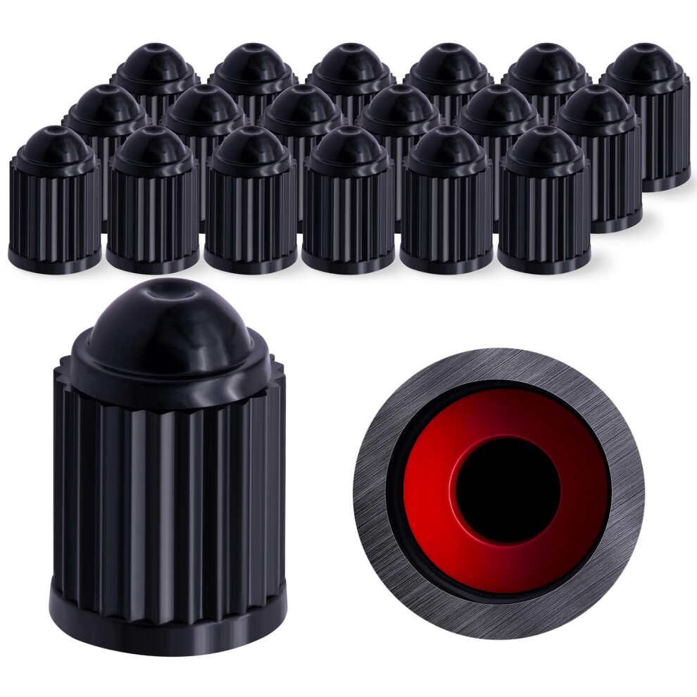 30Pcs Tire Valve Stem Caps With Rubber Seal, Universal Dustproof Air Valve Caps For Cars And Bikes Black 9099447221704