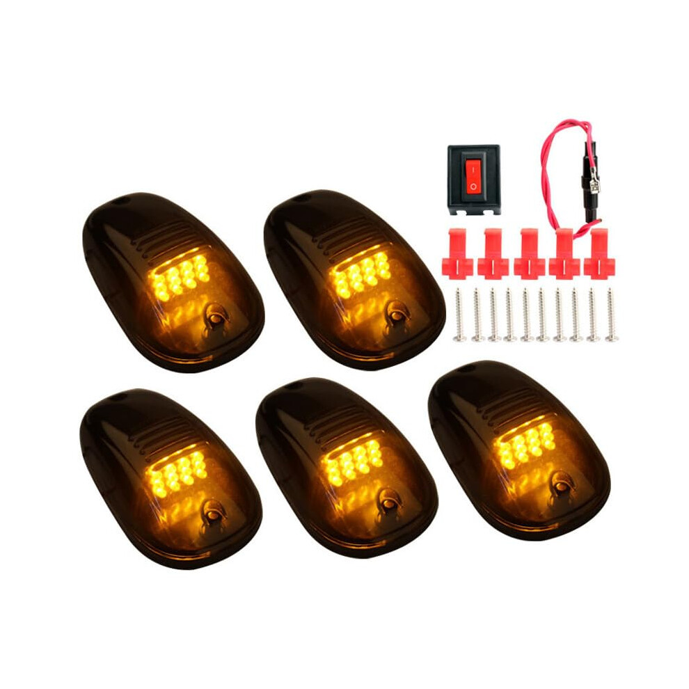 Led Roof Warning Set, Smoked Lens, Energy Efficient Truck Cab Marker S, 5Pcs Light/Amber 9099447221988