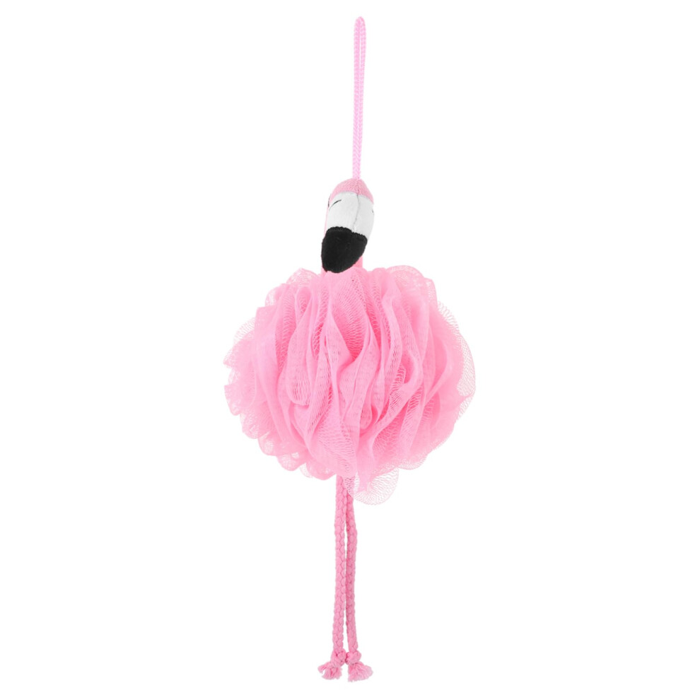 Pink Flamingo Mesh Bath Pouf Loofah Sponge With Rich Lather And Gentle Skin Exfoliation