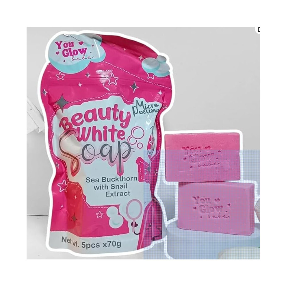 White Ning Soap With Snail Extract And Sea Buckthorn For Skin Brightening And Deep Hydration 5Pcs