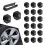 21pcs Car Wheel Lug Nut Covers 19mm AntiTheft Rustproof Black Dustproof Tire Valve Cap Set 1