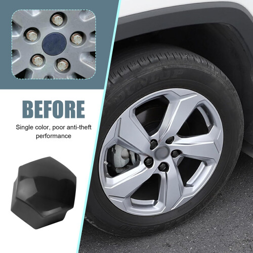 21pcs Car Wheel Lug Nut Covers 19mm AntiTheft Rustproof Black Dustproof Tire Valve Cap Set 2