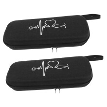 2pcs Shockproof EVA Stethoscope Case with Mesh Pockets Hard Shell Travel Bag for Doctors and Nurses