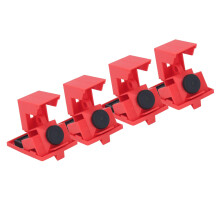 Clamp On Circuit Breaker Lockout Device 4 Pack, ABS Visibility Lock for Single Pole 480600V