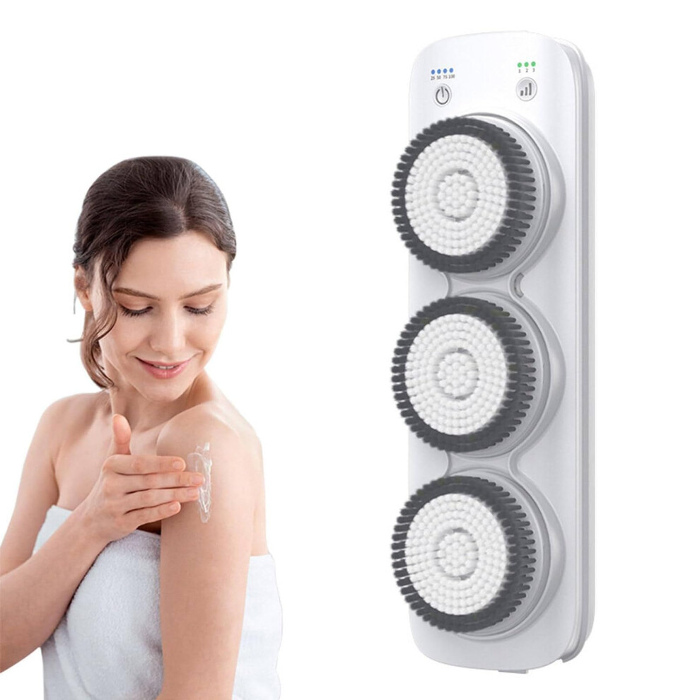 Electric Back Brush with Adjustable Long Handle, 360 Rotating Shower Body Scrubber, IPX7 Waterproof