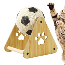 Cat Scratcher Toy with Football Design, Vertical Sisal Ball for Kitten Training, Nail Filing and Furniture Protection