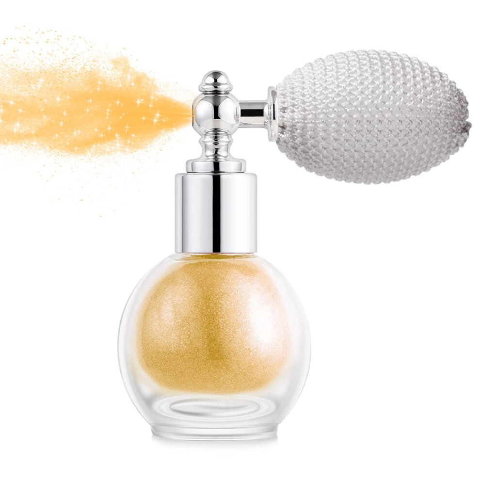 Glitter Body Spray Gold for Hair and Body, Longlasting Ultrafine Shimmer for Festival and Party