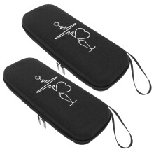 2pcs Shockproof EVA Hard Stethoscope Case with Soft Lining and Mesh Pocket for Nurses Travel