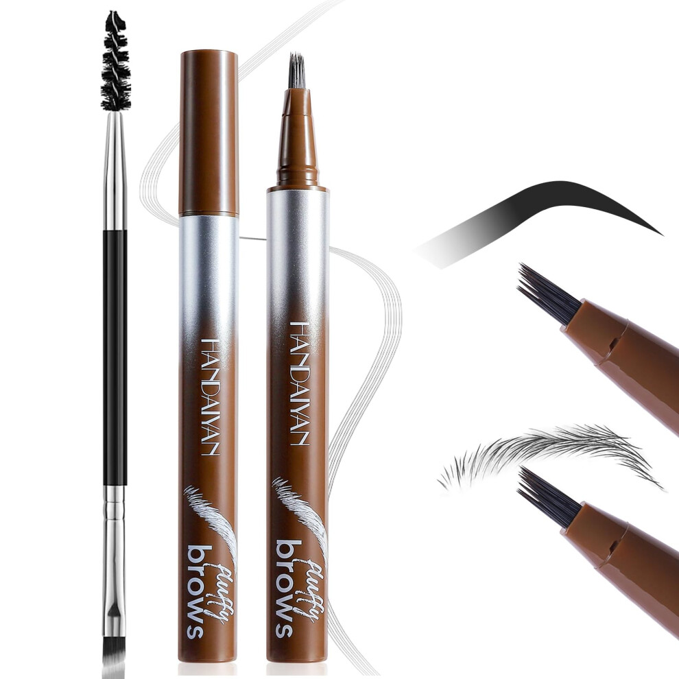 Microblading Eyebrow Pen Waterproof Taupe with Precision Fork Tips Long Lasting Natural Brows