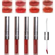 Dual Ended Matte Liquid Lipstick with Lip Oil, 2 in 1 Long Lasting Waterproof Plumping Lip Makeup 4 Colors