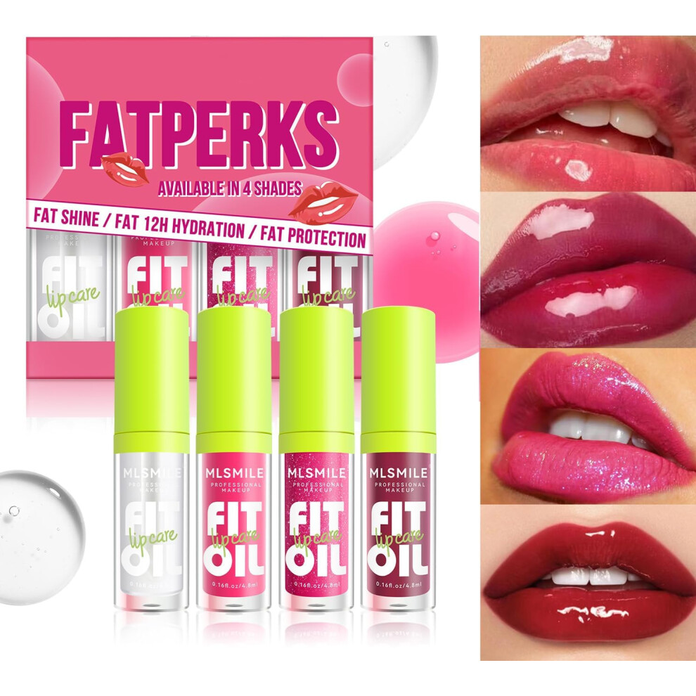 Clear Lip Oil Set A, Hydrating Nonsticky Lip Gloss With Deep Hydration And Instant Shine