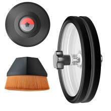 Record Cleaning Brush with Vinyl Record Label Protector, AntiSlip Handle, Dust Removal Kit