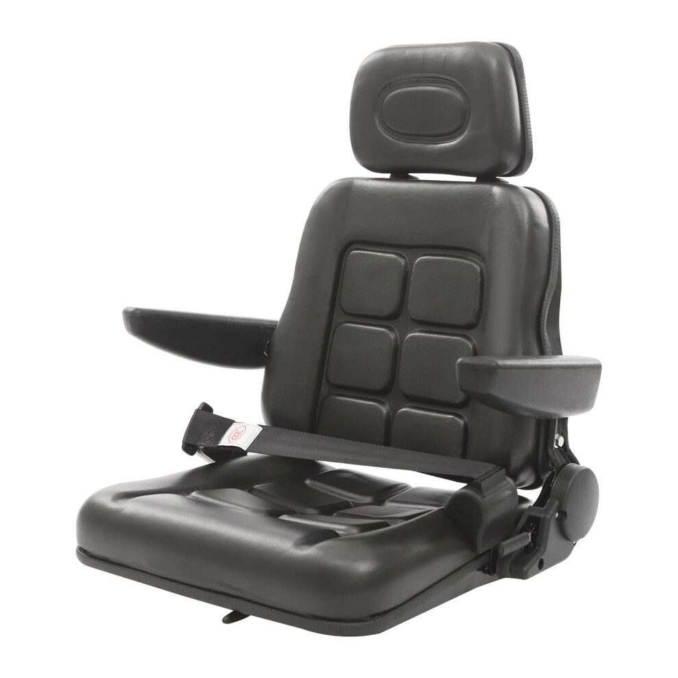Universal Tractor And Forklift Seat With Adjustable Backrest, Headrest, Armrest And Safety Belt 9099447224118