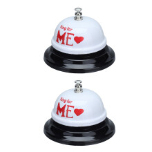 2Pcs Stainless Steel Meal Bells for Restaurant Bar Coffee Shop White Paint