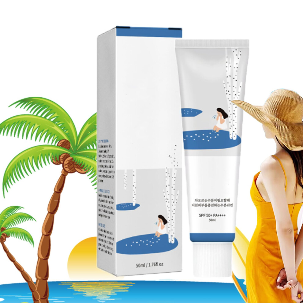 Moisturizing Face Sunscreen SPF50+ Korean Sun Protection for Sensitive Skin Hydrating Lightweight