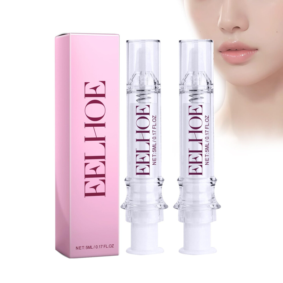 Pink Lip Plumper Gloss 2Pcs Instant Shine Moisturizing Hydrating Formula