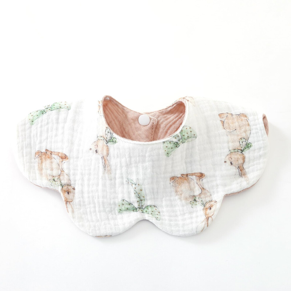 Baby Bib with 360 Neck Protection, 6Layer Absorbent Cotton Burp Cloth for Newborns