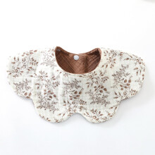 Soft Absorbent Cotton Baby Bib Cartoon Print 6 Layer Gauze Drool Bib for Newborn Feeding Boys Girls