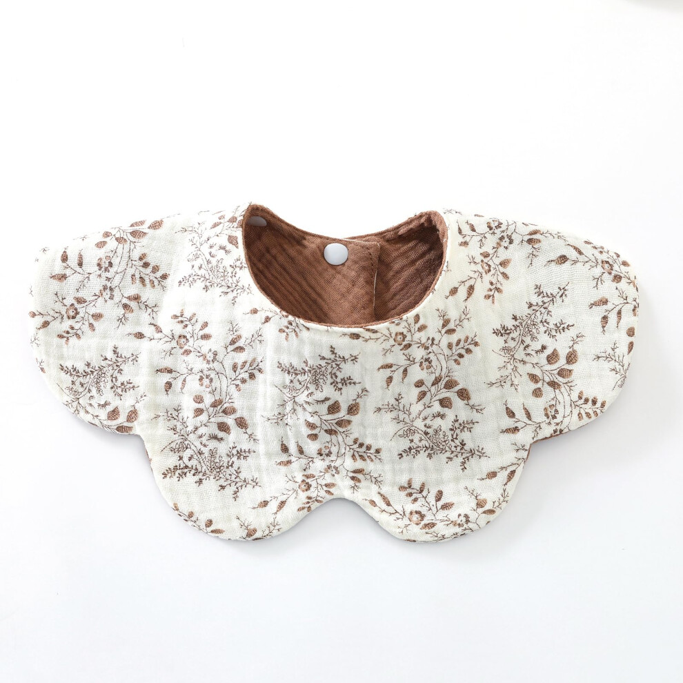 Soft Absorbent Cotton Baby Bib Cartoon Print 6 Layer Gauze Drool Bib for Newborn Feeding Boys Girls