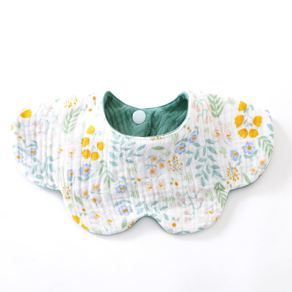 6 Layer Cotton Baby Feeding Bib with 360 Full Coverage, Adjustable Snap Closure, Soft for Newborns